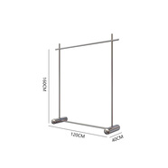 服裝店拉絲落地式掛衣架女裝店中島貨架展示架簡(jiǎn)約陳列道具加粗 不銹鋼拉絲【升級款】120X160高