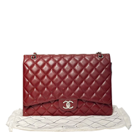【二手95新】Chanel香奈兒cf酒紅色大號 經(jīng)典款 女士單肩斜挎包 奢侈品箱包 98新單肩包