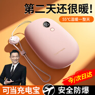 嘉柏蘭暖手寶充電寶暖寶寶情人節(jié)禮物生日送女生暖手神器電暖寶年會禮品 瑞麗粉【數(shù)顯+絨布袋】
