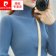 皮爾卡丹（pierre cardin）秋冬經(jīng)典百搭高領(lǐng)毛衣女修身顯瘦內(nèi)搭薄款長袖短款針織衫打底衫羊 霧霾藍(lán) 2XL