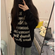 愛圖榮2023新款仿貂絨兔子毛衣男女小眾洋氣寬松慵懶風情侶針織衫上衣潮 軒-7139黑色 M