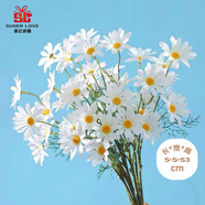 愛(ài)已裝糖 高檔仿真花假花客廳裝飾插花電視柜擺件塑料花 荷蘭小雛菊5支