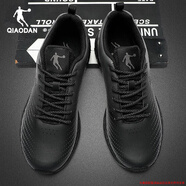 喬丹男鞋運動(dòng)鞋秋冬季新款跑鞋皮面防水保暖休閑鞋戶(hù)外專(zhuān)業(yè)跑步鞋子男 黑色-皮面 39