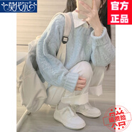 莫代爾圓領(lǐng)針織衫女2025春秋冬新款加厚打底內搭學(xué)生毛衣寬松休閑上衣 奶藍色 2XL 120-135斤