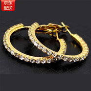 優(yōu)選 大耳環(huán)圈圈超閃歐美夸張水鉆時(shí)尚氣質(zhì)耳釘女網(wǎng)紅圓臉顯瘦滿(mǎn)鉆耳圈11 金色款7厘米(夸張款)