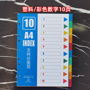 隨心發(fā)A4分類(lèi)紙分隔紙活頁(yè)分類(lèi)索引紙隔頁(yè)索引頁(yè)分割隔頁(yè)紙分頁(yè)文件標簽財務(wù)人事資料a4塑料索引卡分頁(yè)紙 塑料彩色數字10頁(yè)