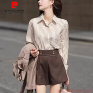 GIOIO品牌重磅三醋酸緞面真絲襯衫女職業(yè)女裝上衣白色長(zhǎng)袖精致面試襯衣 珍珠緞 L 105-115斤