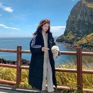 瑤記2025冬季棉服女長(zhǎng)款冬季新款韓版寬松學(xué)生百搭連帽棉衣外套加厚 黑色 M【100-120斤】