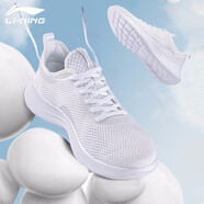 李寧（LI-NING）跑步鞋男鞋夏季款舒適透氣減震防滑耐磨休閑鞋男運動(dòng)鞋 標準白-1 （透氣大網(wǎng)孔） 41