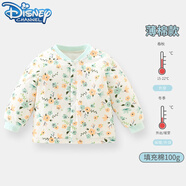 迪士尼（Disney）嬰兒衣服春秋薄棉外套男女寶寶棉服童裝冬季加厚保暖上衣純棉內(nèi)膽 花朵【薄棉款】 100cm
