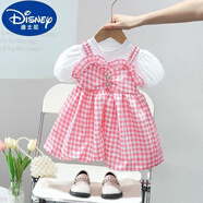 迪士尼（Disney）蓬蓬裙女寶寶夏裝1-2半歲女童公主裙嬰兒裙子夏季禮服兒童連衣裙 粉色【LJL格物語(yǔ)】 80cm