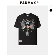 潘·麥克斯（PANMAX）PANMAX大碼男裝休閑美式潮牌印花短袖圓領(lǐng)T恤寬松胖男士帥氣夏季 黑色 6XL
