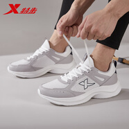 特步男鞋運動(dòng)鞋男夏季跑步鞋體考透氣網(wǎng)鞋秋防滑耐磨休閑旅游訓練鞋 109-帆白/鴿子灰 45