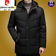 皮爾卡丹連帽羽絨棉服男冬季新款中長(zhǎng)款棉衣商務(wù)休閑加厚防寒保暖外套棉襖 FSMX805黑色 5XL