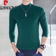 皮爾卡丹（pierre cardin）男純棉半高領(lǐng)長(zhǎng)袖打底衫t恤青中年秋衣內(nèi)衣修身體恤男士上衣秋冬 長(zhǎng) 袖半高 領(lǐng) 墨綠 XL 【115-130斤】