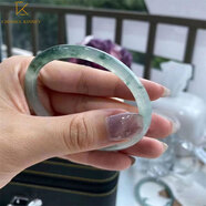 CHOMEL KINSEY緬甸翡翠手鐲女油青細(xì)圓條玉手鐲處理美人條玉鐲叮當(dāng)鐲520禮物 玉鐲內(nèi)徑58-59mm（附鑒定證書）