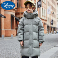 迪士尼（Disney）兒童羽絨服男女童新款時(shí)尚洋氣中長(cháng)款加厚中大童白鴨絨冬裝外套暖 灰色 130 cm