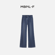 MBNL-FMBNL-F私服牛仔 2024F/W 抓絨闊腿牛仔褲 秦磊XM-NZ13778 深藍色 S (36)