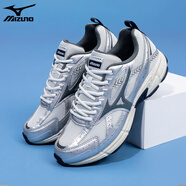 美津濃（MIZUNO）男鞋女鞋25秋季新款復古老爹鞋輕便透氣通勤鞋休閑跑步鞋 深灰/淺銀 SPEED 40 (255mm)