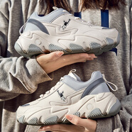 喬丹格蘭【廠(chǎng)牌】秋冬女鞋氣墊跑鞋防水旅游鞋運動(dòng)防滑耐磨透氣皮 920米淺灰皮面 39