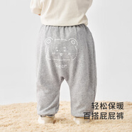 迷你木木屋寶寶褲子春秋新款男寶女寶棉毛屁屁褲小童純棉休閑束腳褲寬松舒適 搞怪小熊 80 cm 推薦身高73-79cm