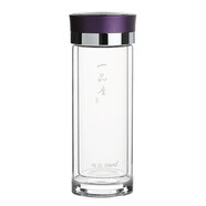 思寶（SIBAO）思寶玻璃杯一品香水杯禮盒裝簡(jiǎn)約商務(wù)辦公雙層高硼硅玻璃杯 1號無(wú)茶隔280m蘭紫