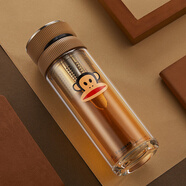 大嘴猴（paul frank）PaulFrank雙層玻璃杯男士商務(wù)辦公茶水分離杯車(chē)載杯子 海藻綠直身杯 0ml