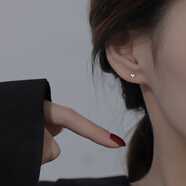 米蔓（MIMORE）S925銀小桃心耳釘女潮流高級感氣質(zhì)耳飾小巧簡(jiǎn)約睡覺(jué)免摘養耳洞