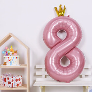 多美憶生日場(chǎng)景布置女孩數字生日氣球道具氛圍布置兒童派對裝飾粉色8