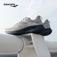 Saucony索康尼RIDE馭途17跑鞋男透氣緩震跑步鞋慢跑訓(xùn)練運(yùn)動鞋淺灰42
