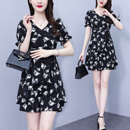 薇洛萱2025夏天季新款上衣+短褲二件套裝連衣裙女裙子碎花薄款顯瘦8306 圖片色 L 建議98-115斤