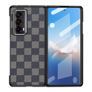 邁琪數碼 榮耀magic vs2手機殼殼膜一體保護套平面自帶鋼化膜網(wǎng)紅格子紋ins全包防摔 米藍格子 Magic Vs2【成品+殼膜一體】