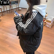 托瑪菲羽絨棉服女冬季加厚棉衣外套2025年新款韓版小個(gè)子棉襖學(xué)生面包服 黑色 M 碼