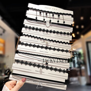 Jack Viney黑色蕾絲項鏈女感頸鏈頸帶項圈黑繩鎖骨鏈choker脖子飾品配飾生日 K LW1-95%的人了8件套