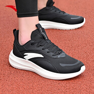 安踏運動(dòng)跑步鞋男鞋2025夏透氣輕便軟底減震爸爸鞋休閑網(wǎng)面跑鞋 黑5512-4 44 /44.5