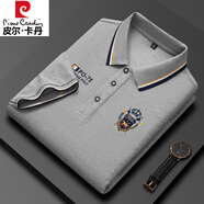 皮爾卡丹（pierre cardin）品牌純棉短袖T恤男中青年高檔刺繡翻領(lǐng)POLO保羅衫潮流體恤上衣男 8807灰色【100棉】 3XL【建議170-190斤】
