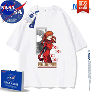 NASA ABOUT動漫聯(lián)名EVA男女夏綾波麗純棉明日香痛衣短袖新世紀(jì)福音戰(zhàn)士 白色-EVA-SH395-- 5XL (重磅純棉)