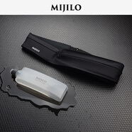 MIJILO米基洛專業(yè)馬拉松腰包女男款 新款跑步手機(jī)袋水壺包晨跑運(yùn)動(dòng)腰帶 純黑色（配月形水壺330ML）