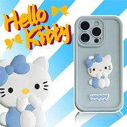 慕文 華為手機殼創(chuàng  )意卡通立體凱蒂貓硅膠軟殼網(wǎng)紅情侶款個(gè)性全包防摔保護套 藍色天眼階梯-藍白KT貓 華為 暢享10 Plus