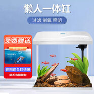 技研精工（JIYJNJINGGONG）魚缸客廳小型家用帶增氧桌面超白玻璃過濾免換水生態(tài)懶人魚缸320