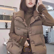 歐貨高端時(shí)尚羽絨服馬甲女2024秋冬新款外穿寬松小背心棉服短外套 咖色 XL 建議115-130斤