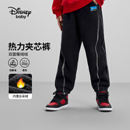 迪士尼（DISNEY）童裝兒童男童搖粒絨保暖抗靜電加絨加厚長(zhǎng)褲24冬DB441ME21黑130