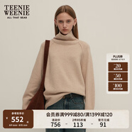 Teenie Weenie【澳毛+牦牛絨】小熊春季休閑靜奢風高領(lǐng)毛衣女混紡 燕麥色 S 160