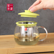 一屋窯制高硼硅耐熱玻璃茶壺有蓋不銹鋼過濾水果茶壺功夫泡家用辦公室茶具 400ML