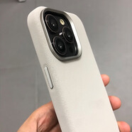 森淳 MagSafe超細纖維布紋內(nèi)置磁吸適用iPhone16手機殼法蘭絨磨砂蘋果全包金屬高端輕奢新款防摔保護套 銀空灰-強磁 蘋果16Pro