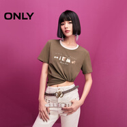 ONLY 2024春季新款時(shí)尚百搭合體正肩字母圓領(lǐng)短款T恤女|124101018