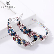 【女神禮】布蘭琪Blanche水晶耳環(huán)波西米亞風(fēng)格耳墜時(shí)尚耳釘女氣質(zhì)個(gè)性夸張款飾品奢華大氣優(yōu)雅銀針 藍紫色