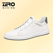 零度zero官方男鞋2024春夏新款男士板鞋舒適百搭小白鞋時(shí)尚休閑皮鞋 白色【官方發(fā)售】 40