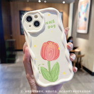 第一季 紅米note12防摔手機(jī)殼保護(hù)套 紅米note12pro曲邊相框tpro波浪軟殼網(wǎng)紅女款 古董白-NICE郁金香 紅米note12pro