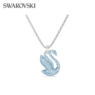 施華洛世奇（SWAROVSKI）Swan優(yōu)雅天鵝項(xiàng)鏈女吊墜輕奢小眾送女友畢業(yè)禮物女 藍(lán)色 5660594